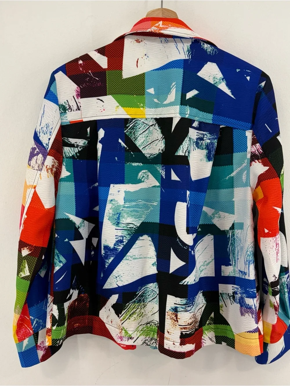Damee Multicolor Abstract Print Moto Jacket - Art to Ware Women’s Coat Size S